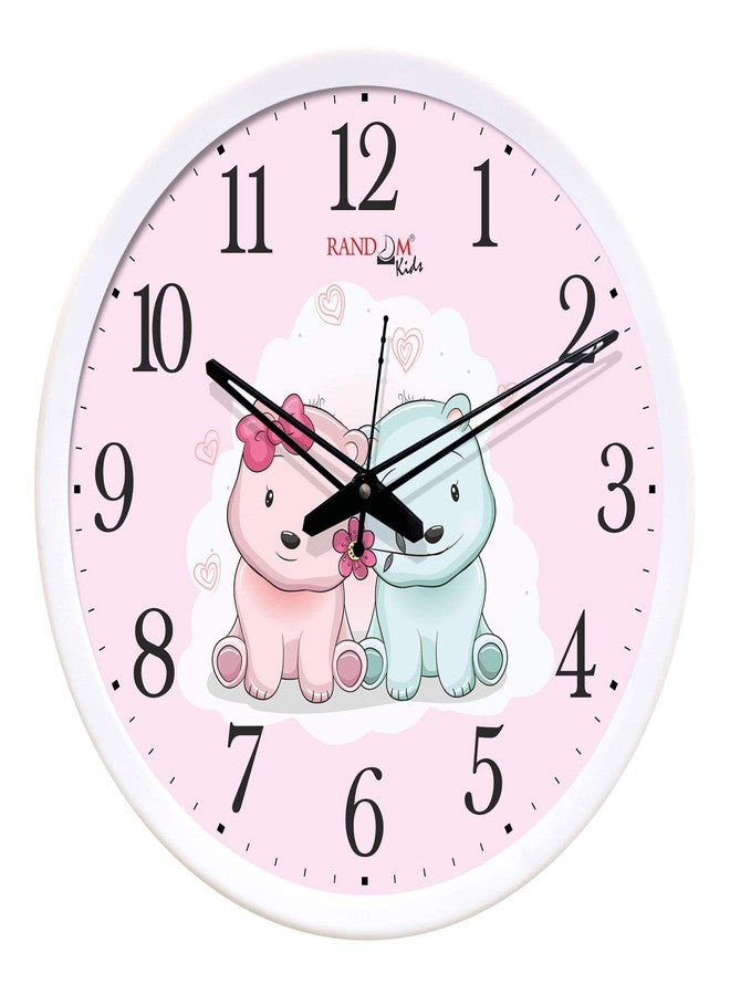 راندم ساعة حائط عشوائية مقاس 12 بوصة مصنوعة من البلاستيك والزجاج الوردي للمنزل، غرفة المعيشة، الردهة، المطبخ - Image 1